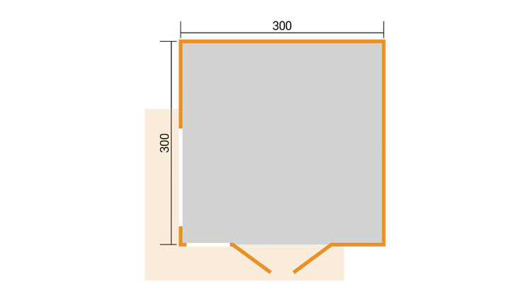 Weka Design Gartenhaus Pure Garden Amberley mit Massivholz-Doppeltür - 28 mm 
