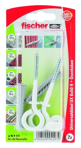 FISCHER Universaldübel UX 8x50 OH N K (2 Stück)