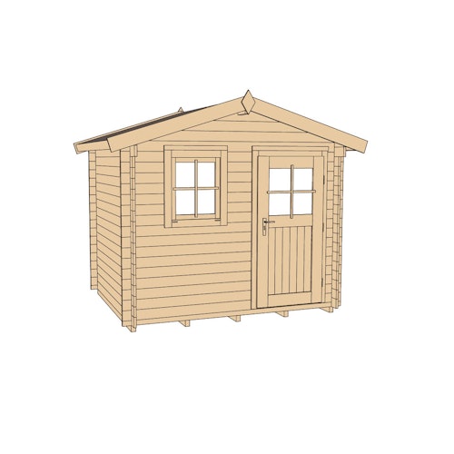 Weka Gartenhaus Premium28 FT mit Vordach (20 cm) - 28 mm
