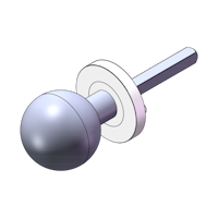 Griffwerk Kombi-Knopf R4 mit Knopfrosettet M5-Gewinde -Edelstahl matt