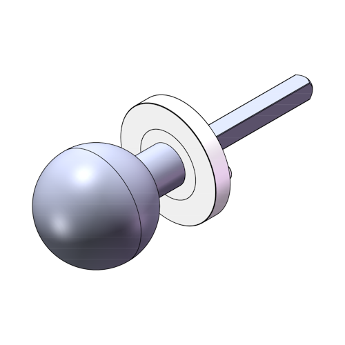 Griffwerk Kombi-Knopf R4 mit Knopfrosettet M5-Gewinde -Edelstahl matt