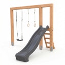 Vorschaubild EXIT Linea Massiv 140 Holz-Schaukel mit Rutsche und Turnringen