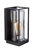 LUTEC Außenwandleuchte FLAIR Aluminium, Glas matt schwarz (5288803012)