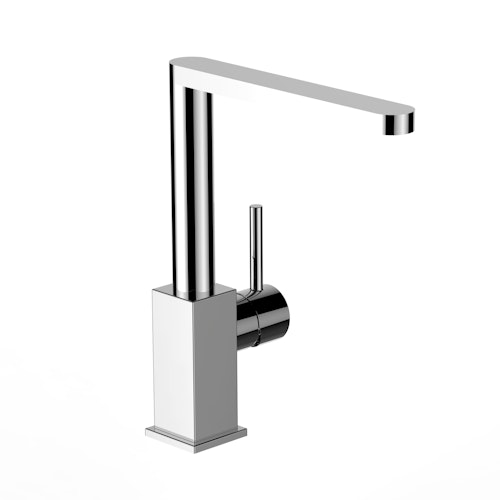 Wasserhahn Küchenarmatur, QU, mit 360° schwenkbarem superflachem Auslauf, Verchromt