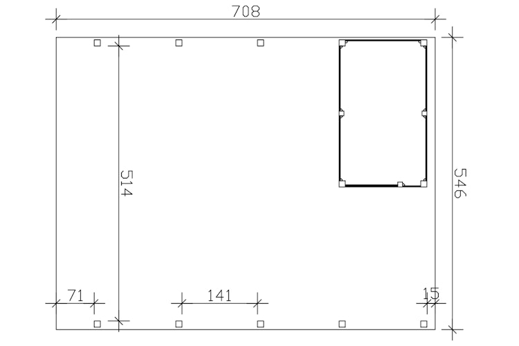 Skan Holz Doppelcarport Friesland 546x708 cm mit Abstellraum Set D
