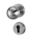 Vorschaubild Griffwerk SCHUTZROSETTEN-GARNITUR -Edelstahl matt Schutzrosettengarnitur -Knopf R4 -PZ -ohne Kombi-Innenrosettensatz