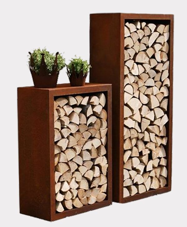 Badeko Holzregal-Set „Lounge“ - klein & groß in Edelrostoptik