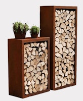 Badeko Holzregal „Lounge“ einfach – 160x70 cm in Edelrostoptik