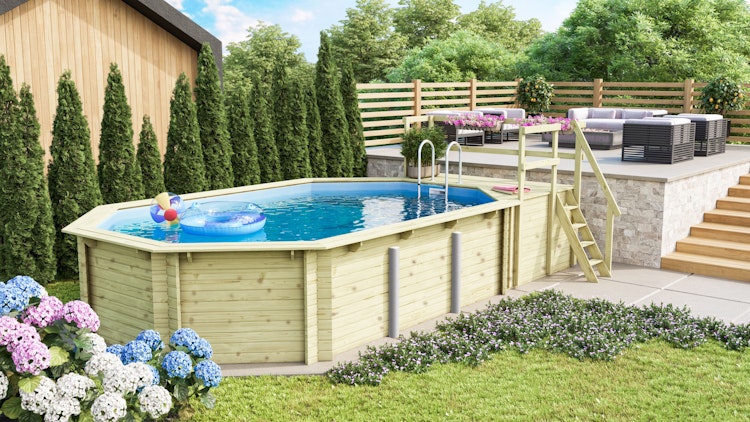 Karibu Pool Modell 4 Classic A/B/C/D 610 x 400 cm - kesseldruckimprägniert