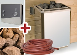 Weka Technikpaket 1 inkl. 9 kW Ofen, Saunasteine, Anschlusskabel und Steuergerät für Saunahaus Naantali/Kuopio/Farsund/Kaapi