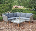 Vorschaubild Garden Pleasure Ecklounge PAMPLONA, Polyrattan / Akazie / Kissen 100 % Polyester