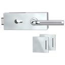 Vorschaubild Griffwerk PURISTO 1.0 -Edelstahl poliert Ganzglastürbeschlagset -3-teiliger Bandsatz -mit Griff SIMONA -CHR/EM -PZ