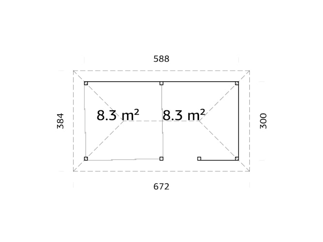 Palmako Pavillon Bianca 16,6 m² Set 208 Slide - 28 mm