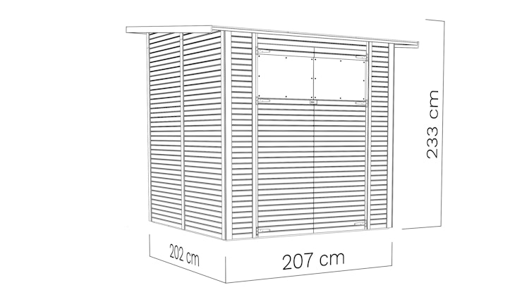 Bertilo Gartenhaus Pent Modern 3 - 18 mm