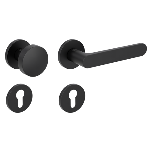 Griffwerk Wechselgarnitur VAYA 291 AVUS fast2fix Fast2Fix Rosetten rund Knopf R2 Graphitschwarz R