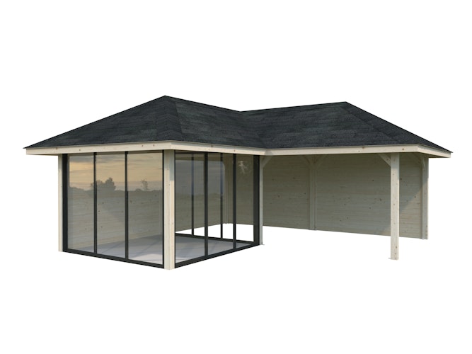 Palmako Pavillon Bianca 24,9 m² Set 512 Slide Plus mit Isolierglas-Schiebetüren