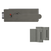 Griffwerk PURISTO S -Kaschmirgrau Ganzglastürbeschlagset -3-teiliger Bandsatz -mit Griff DESM AVUS -EM -smart2lock