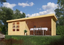 Karibu Woodfeeling Gartenhaus Askola 2/3/3,5/4/5 m. 240 cm Schleppdach/Seiten- und Rückwand