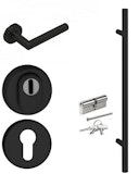 Krongart Beschläge-Set 1 BLACKLINE DS68AC Rechts innen-öffnend Außengriffstange Rund 160cmZubehörbild