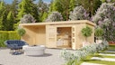 Vorschaubild Karibu Woodfeeling Gartenhaus Kandern 6/7 mit 300 cm Schleppdach + Rückwand
