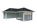 Vorschaubild Palmako Pavillon Bianca 24,9 m² Set 512 Slide Plus mit Isolierglas-Schiebetüren