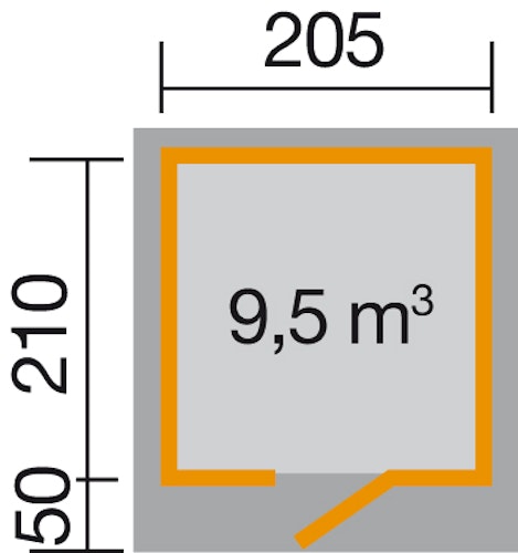Weka Gartenhaus Designhaus wekaLine 172 mit Vordach (50 cm)
