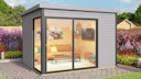 Vorschaubild Designhaus 412 Gr. 1 mit Glasschiebetür (Homeoffice-Gartenhaus) - 44 mm