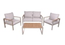 Vorschaubild Garden Pleasure Lounge-Set FLORENCE, Aluminium Champagner / Nonwood / Kissen 100 % Polyester Beige