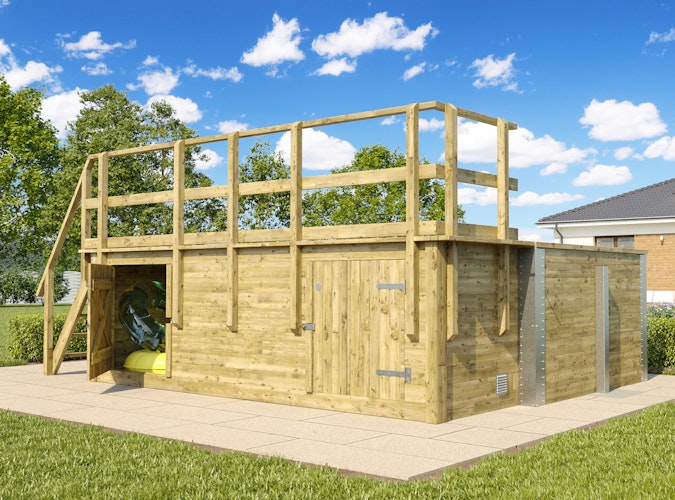 Weka Massivholzpool 595 Gr. 2 - 45 mm - 636 x 400 cm