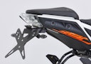 Vorschaubild PROTECH X-SHAPE Kennzeichenhalter SET mit Reflektor und Beleuchtung Alu & Stahl Schwarz für KTM 390 Duke, 125 Duke, 250 Duke