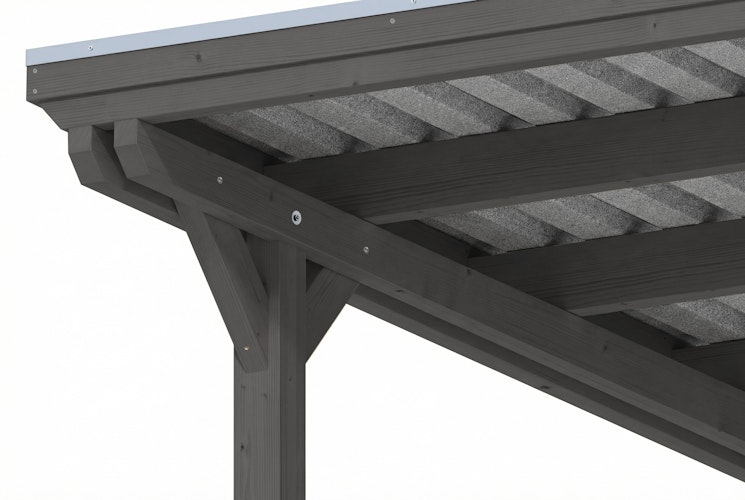 Skan Holz Emsland - Flachdach Doppelcarport aus Leimholz Breite 609 cm