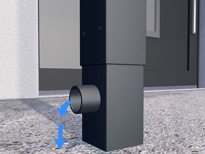 Gutta Rechteckvordach BS Plus XL 250 mit Pfosten Sonderfarbe (neues Modell)