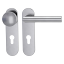 Vorschaubild Griffwerk Wechselgarnitur LUCIA PROFESSIONAL GK4 - Kurzschild  rund - Edelstahl matt