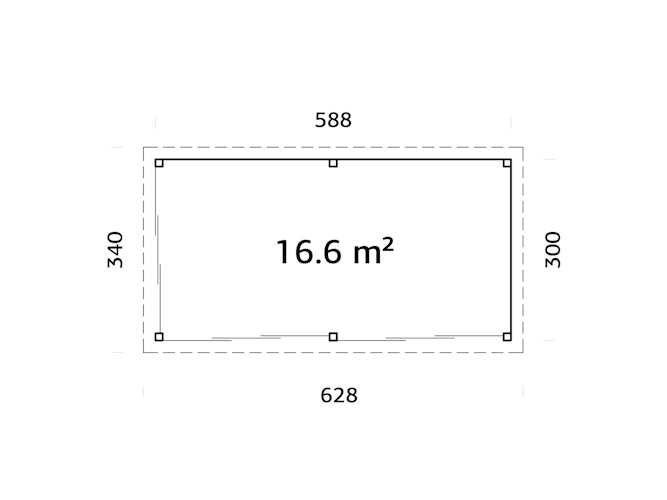 Palmako Gartenhaus Connect Lenna 16,6 m² Set 702 Slide Plus mit Isolierglas-Schiebetüren - 28 mm