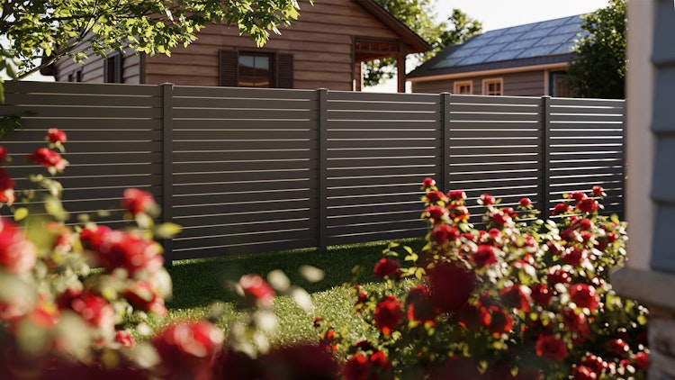 dz Alu Steckzaun-Komplettset VIDUAL Pure 100 Distanz 9 mm zum Einbetonieren