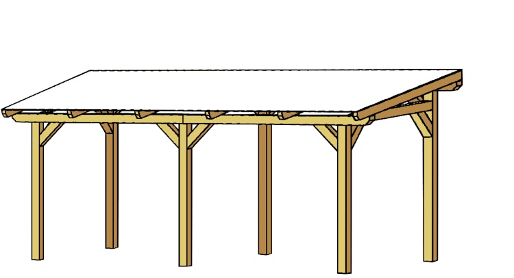Skan Holz Siena aus Leimholz mit Mittelpfosten Breite 541 cm freistehende Terrassenüberdachung