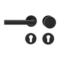 Griffwerk Wechselgarnitur VAYA 128 LUCIA fast2fix Fast2Fix GK3 Rosetten rund Knopf R2 Graphitschwarz L