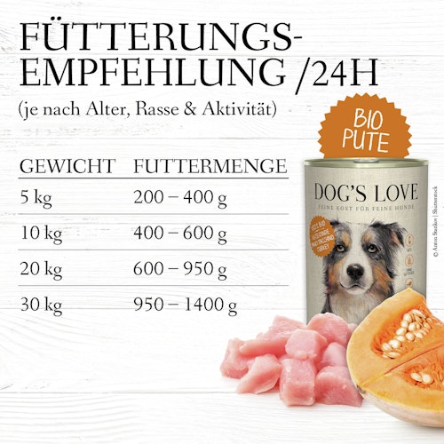 Dog's Love Bio 400g Dose Hundenassfutter