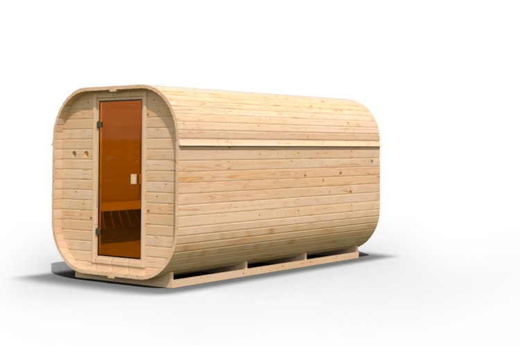 Karibu Saunahaus Fasssauna Quadro 3 - 38 mm inkl. gratis Sauna-Zubehörset im Wert von 234,94 €