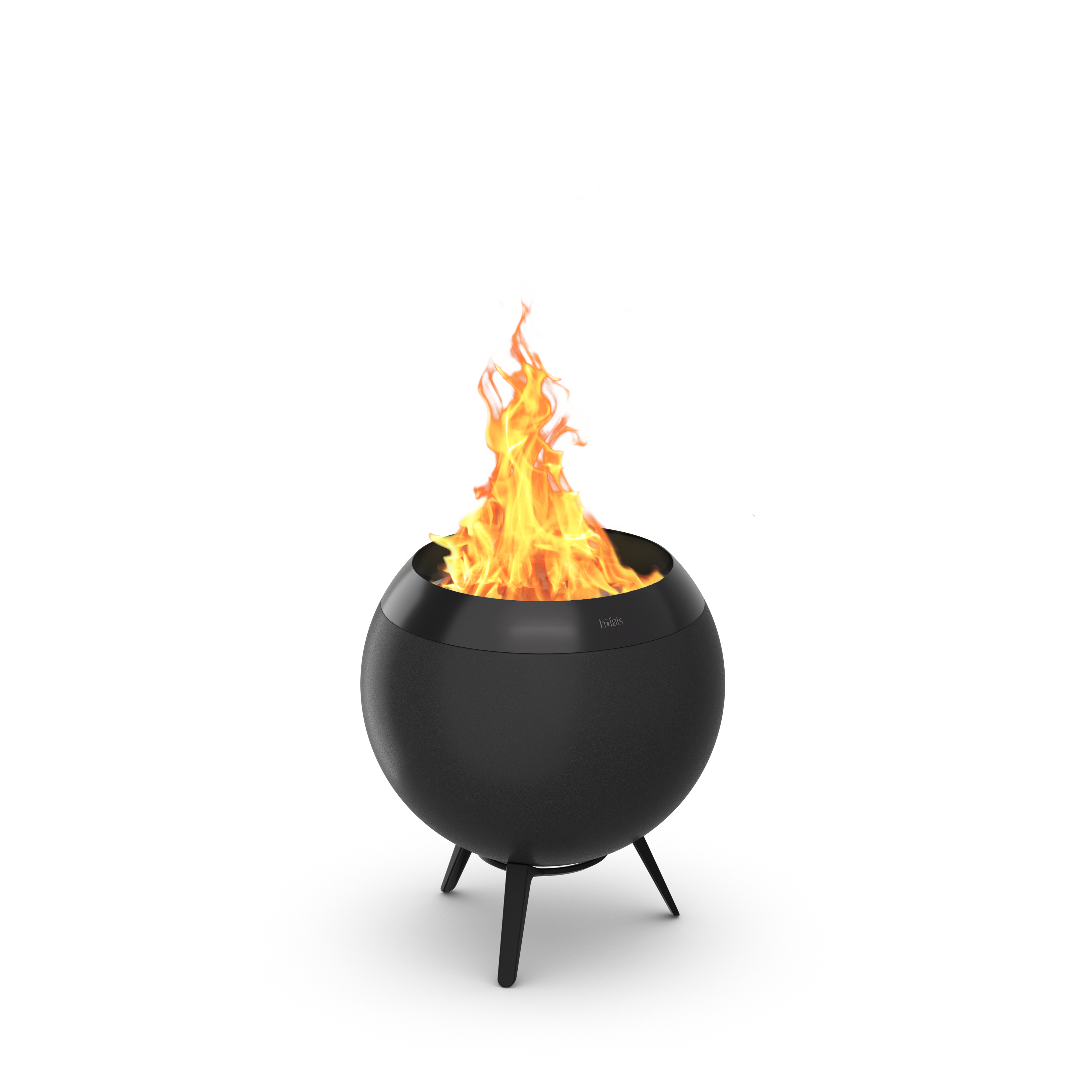 höfats MOON 45 All Black Feuerschale mit niedrigem Fuß