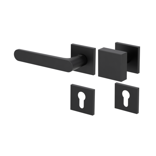 Griffwerk Wechselgarnitur VAYA 291 AVUS fast2fix Fast2Fix  Rosetten eckig Knopf SQUARE Graphitschwarz L