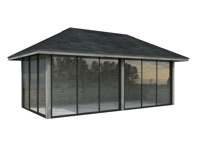 Palmako Pavillon Bianca 16,6 m² Set 502 Slide Plus mit Isolierglas-Schiebetüren