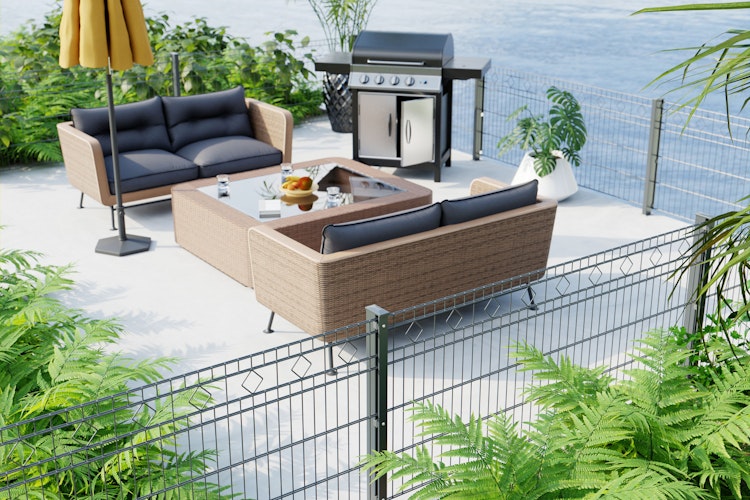 dz Schmuckzaunset Residenz MALAGA 6/5/6 Pfosten VAP mit Profilabdeckschiene