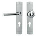 Vorschaubild Griffwerk FABIO -Chrom Langschild-Garnitur -sichtbar verschraubt -Knopf R21 -WL -TS 40-45mm