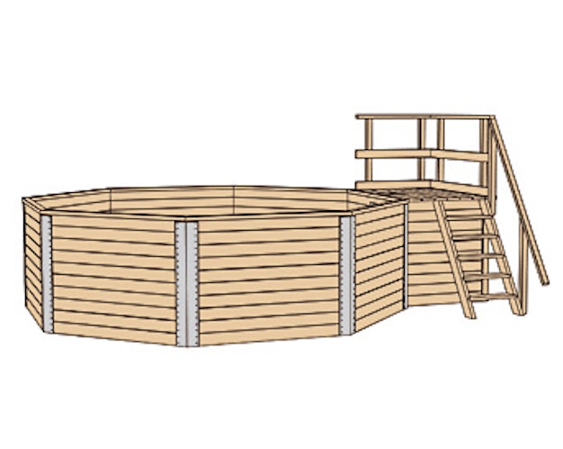 Weka Massivholzpool 593 B Gr. 2, Sparset - 45 mm - 471 x 571 cm