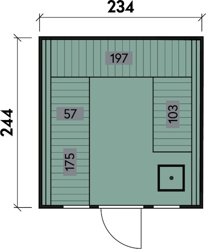 Wolff Finnhaus Design Saunahaus Luago 2x2 Art 2
