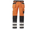 Vorschaubild Snickers 3233 Hi Vis Hose, Klasse 2 mit Holstertaschen