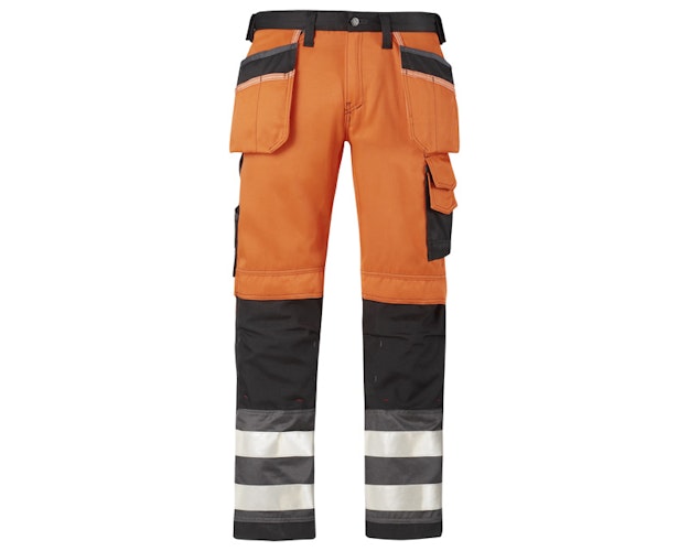Snickers 3233 Hi Vis Hose, Klasse 2 mit Holstertaschen