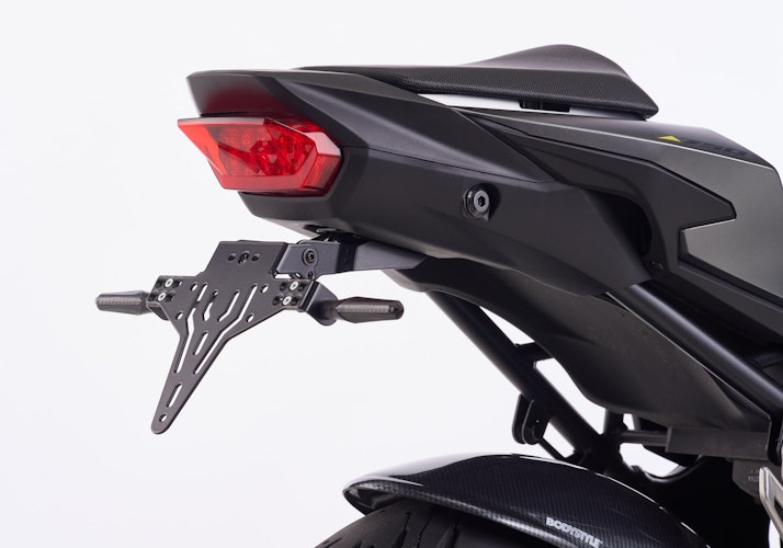 PROTECH V-SHAPE Kennzeichenhalter Alu & Stahl Schwarz für HONDA CB750 Hornet