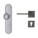 Vorschaubild Griffwerk TITANO Kombi SB_882 ES1 (S2) -Edelstahl matt Kombi-Schutzbeschlag -Knopf/Drücker -mit Griff DESM LEAF LIGHT -KGR -eckig -L -ZA, 72mm -TS 38-50